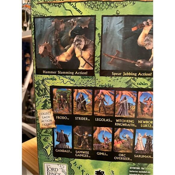 LOTR LORD OF RINGS TOYBIZ TOY BIZ GREEN BOX CAVE TROLL SOUND & ACTION FIGURE NIB - Picture 11 of 16